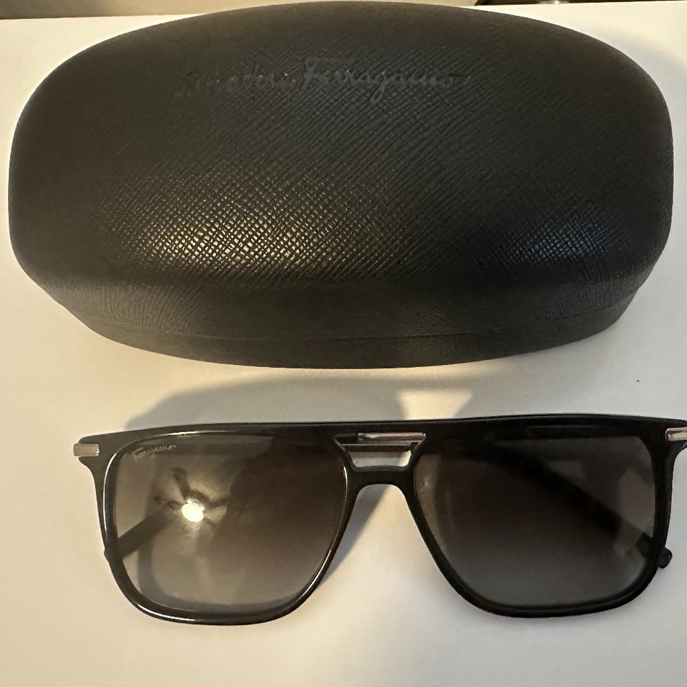 Ferragamo Black Sunglasses with Case
